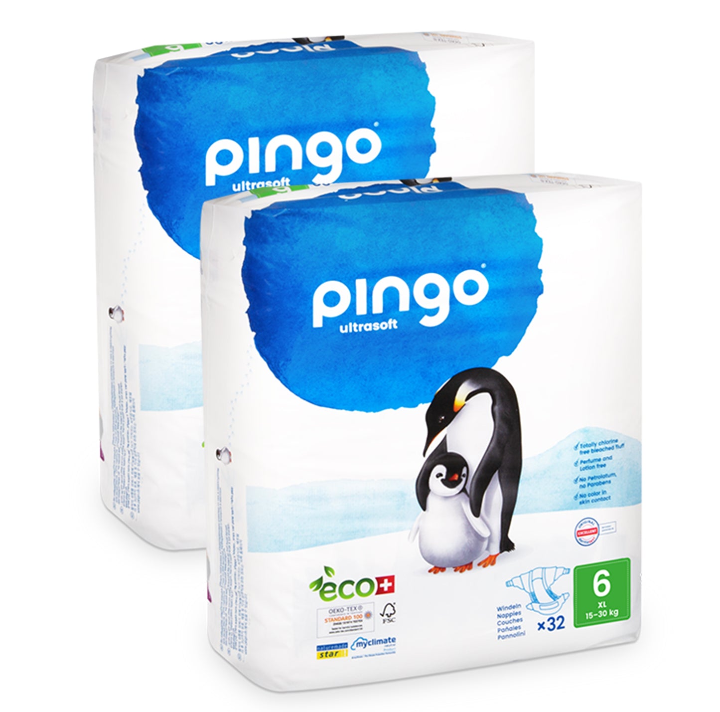 Pingo pañales ecológicos T6 (15-30 kg) 32uds