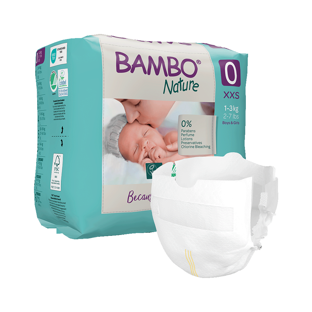 Bambo Nature pañales T0 (1-3kg) 24 uds